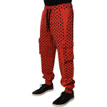 Dolce & Gabbana Red Hearts Cargo Jogger Men Sweatpants Pants PAN75998-44