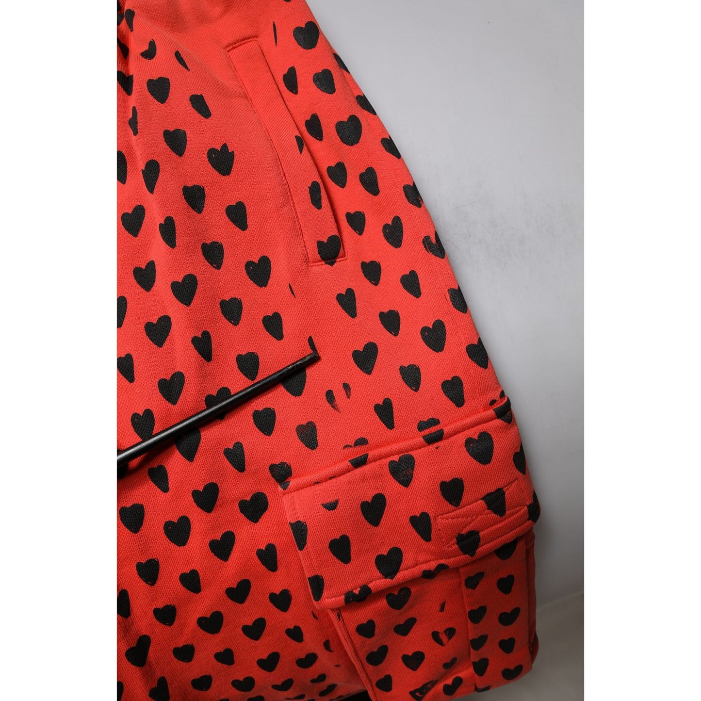 Dolce & Gabbana Red Hearts Cargo Jogger Men Sweatpants Pants PAN75998-44