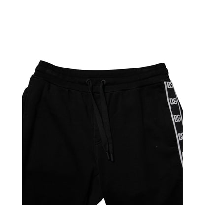 Dolce & Gabbana Black Cotton Blend Cropped Sweatpants Pants