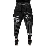 Dolce & Gabbana Black Polka Dot Stripes Cargo Jogger Sweatpants Pants PAN76048-S