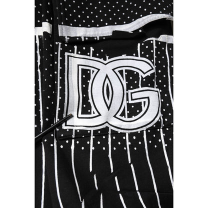 Dolce & Gabbana Black Polka Dot Stripes Cargo Jogger Sweatpants Pants