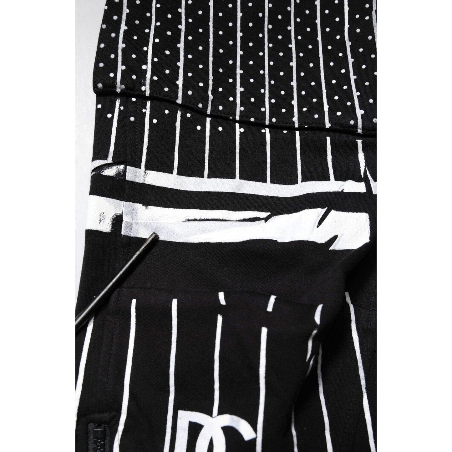 Dolce & Gabbana Black Polka Dot Stripes Cargo Jogger Sweatpants Pants PAN76048-S
