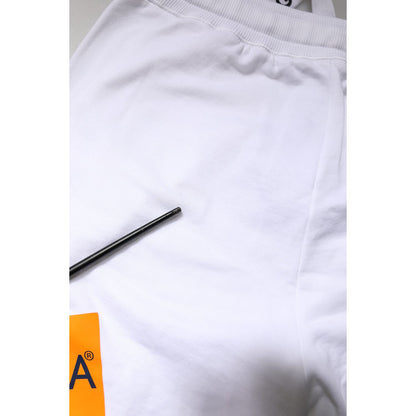 Dolce & Gabbana White Logo Tape Jogger Cotton Sweatpants Pants
