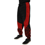 Dolce & Gabbana Black Red Leopard Jogger Sweatpants Pants PAN76108-48