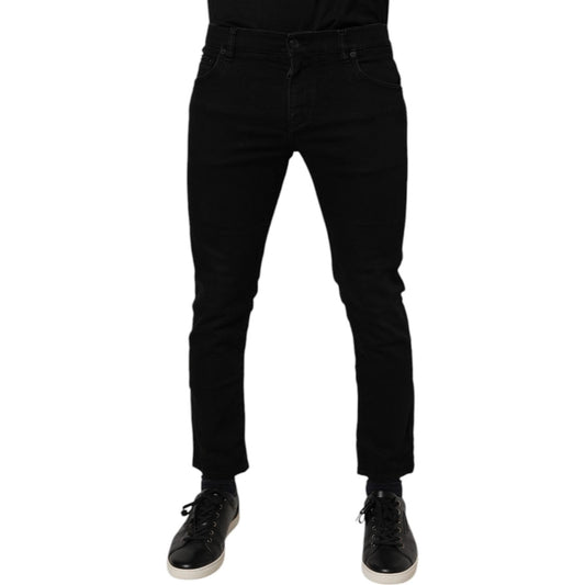 Dolce & Gabbana Black Cotton Stretch Skinny Men Denim Jeans PAN76111-50