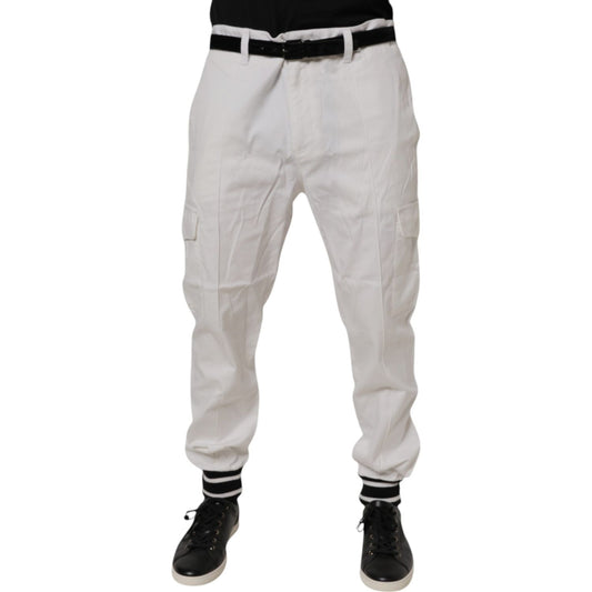 Dolce & Gabbana White Cotton Jogger Cargo Skinny Pants PAN76116-56