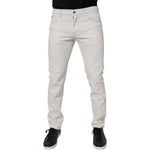 Dolce & Gabbana White Cotton Stretch Skinny Slim Denim Jeans PAN76118-48