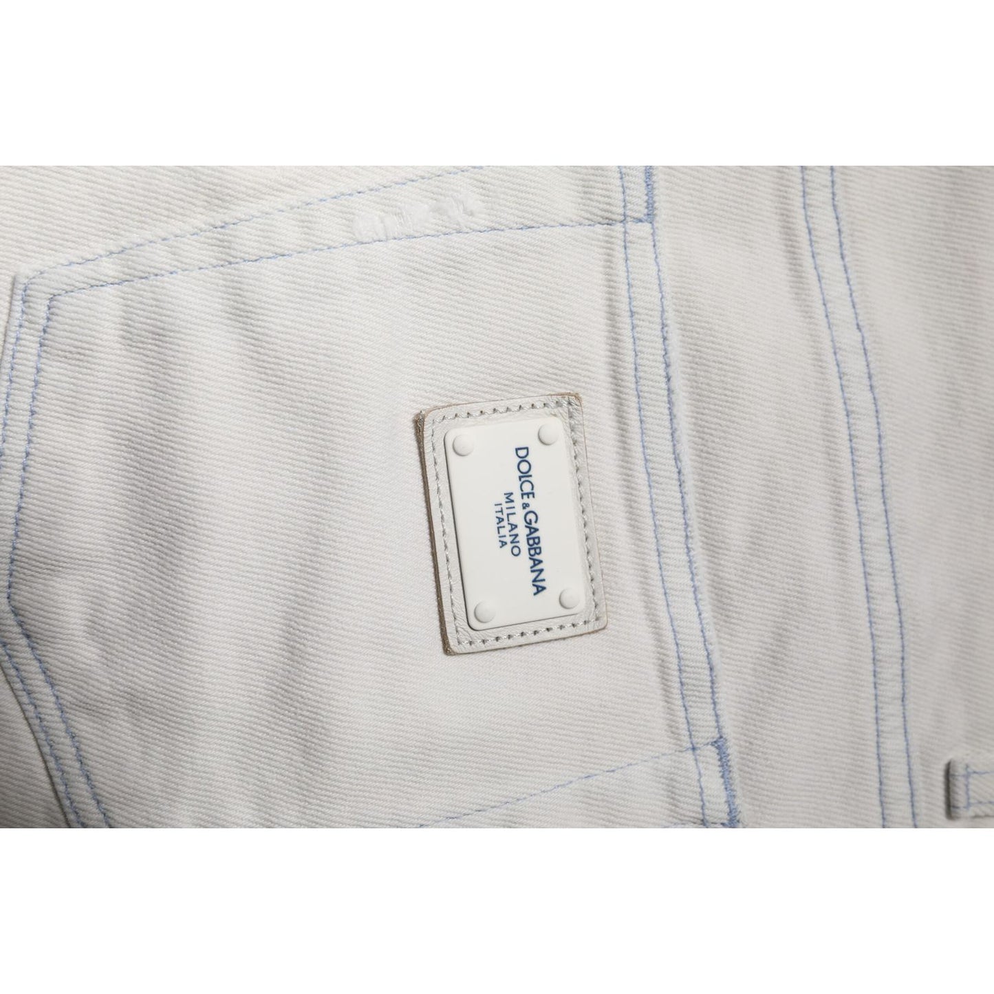 Dolce & Gabbana White Cotton Stretch Skinny Slim Denim Jeans PAN76118-48
