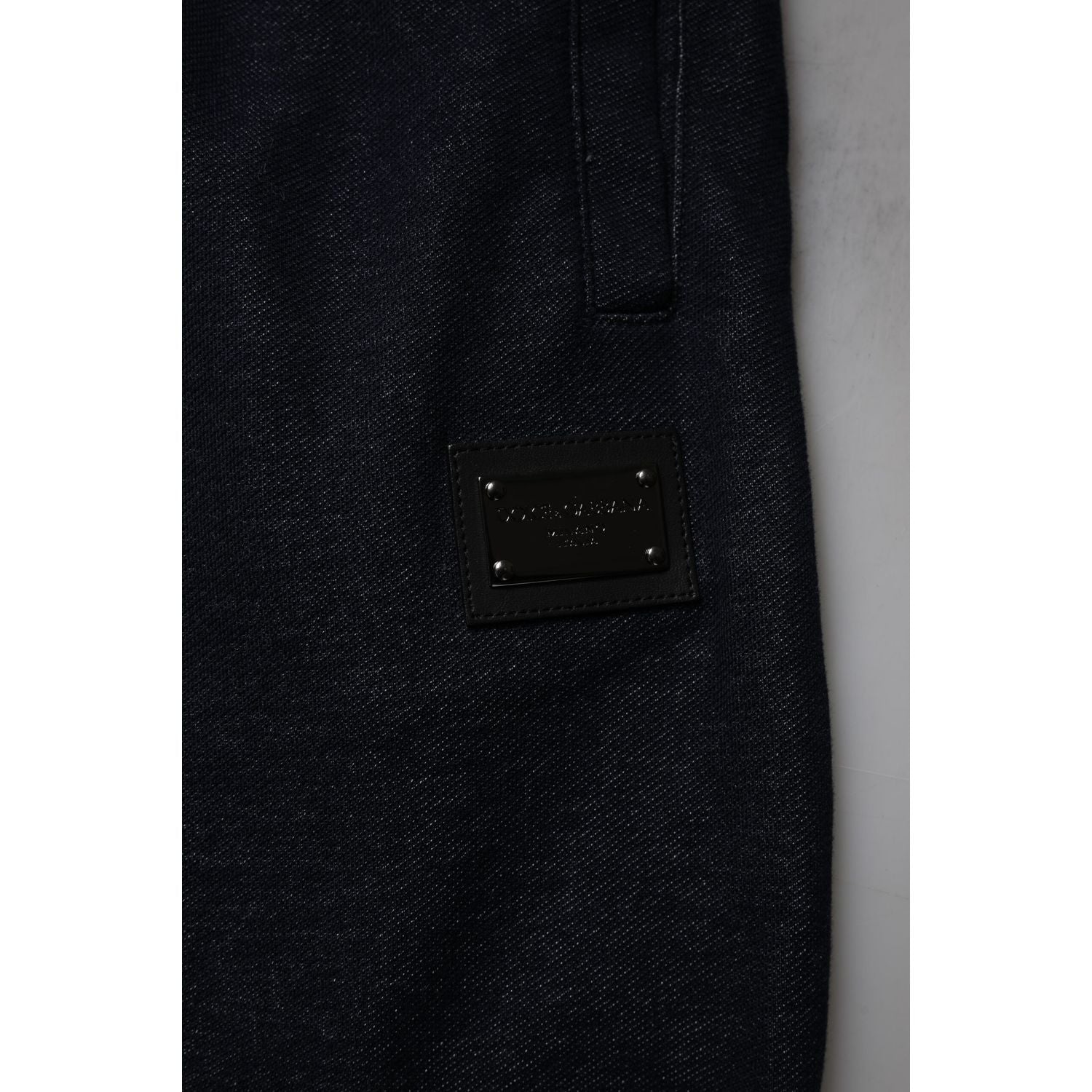 Dolce & Gabbana Black Jacquard Cotton Jogger Sweatpants Pants