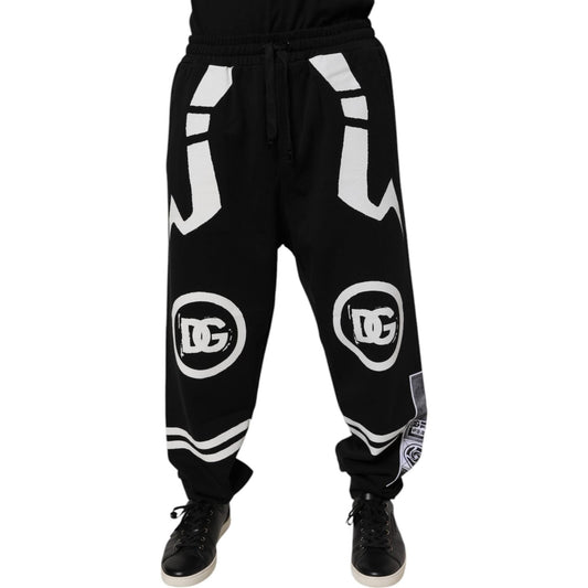 Dolce & Gabbana Black Logo Cotton Jogger Sweatpants Pants PAN76121-54