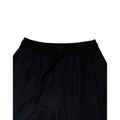 Dolce & Gabbana Black Jacquard Jogger Men Sweatpants Pants