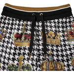 Dolce & Gabbana Multicolor Houndstooth Crown Men Sweatpants Pants PAN76172-44