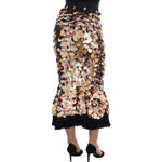 Dolce & Gabbana Sequin Embellished High-Waist Pencil Skirt Dolce & Gabbana Tan