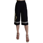 Dolce & Gabbana Elegant High Waist Black Cotton Pants Jeans & Pants Dolce & Gabbana Rosy Brown