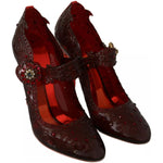 Dolce & Gabbana Red Floral Crystal Heels CINDERELLA Shoes LA7284-38.5