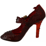 Dolce & Gabbana Red Floral Crystal Heels CINDERELLA Shoes LA7284-38.5