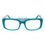 Guess Turquoise Women Glasses Frame with cat eye style, acetate material, full rim, demo lenses, and branded case included.