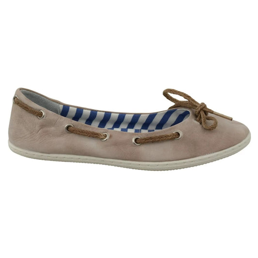 Pantofola D'Oro Beige Suede Lace Bow Loafers Ballet Flat Shoes