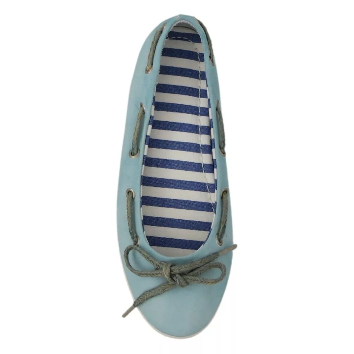 Pantofola D'Oro Sky Blue Suede Lace Bow Loafers Ballet Flat Shoes