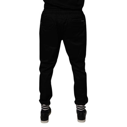 Dolce & Gabbana Black Cotton Stretch Jogger Sweatpants Pants
