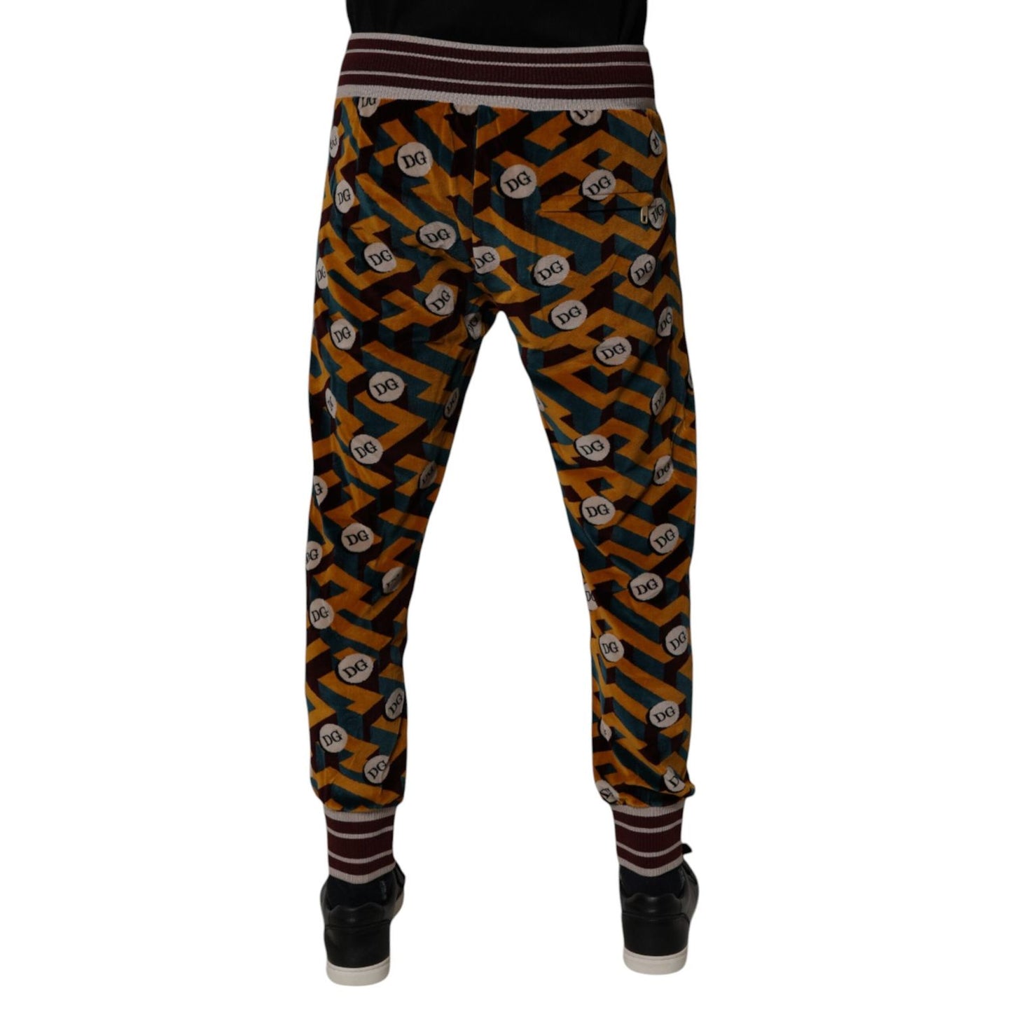 Dolce & Gabbana Multicolor Logo Monogram Jogger Sweatpants Pants PAN75045-44