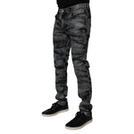 Dolce & Gabbana Gray Tie Dye Cotton Skinny Men Denim Jeans
