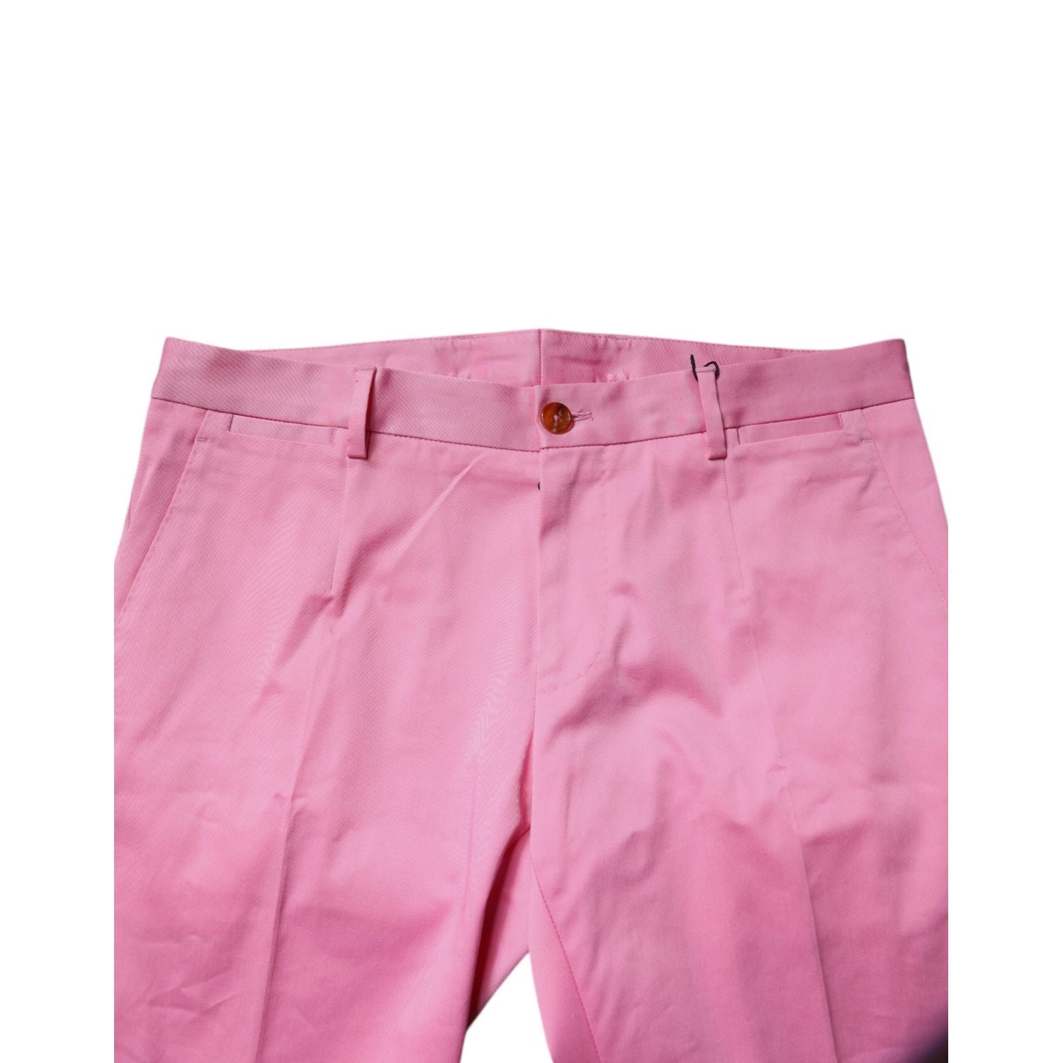 Dolce & Gabbana Pink Cotton Slim Fit Men Dress Formal Pants