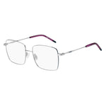 Hugo Boss Silver Metal Frames with matte silver finish and purple temple tips, model HG-1217-B6B, lens/bridge/temple size 54/17/140mm.