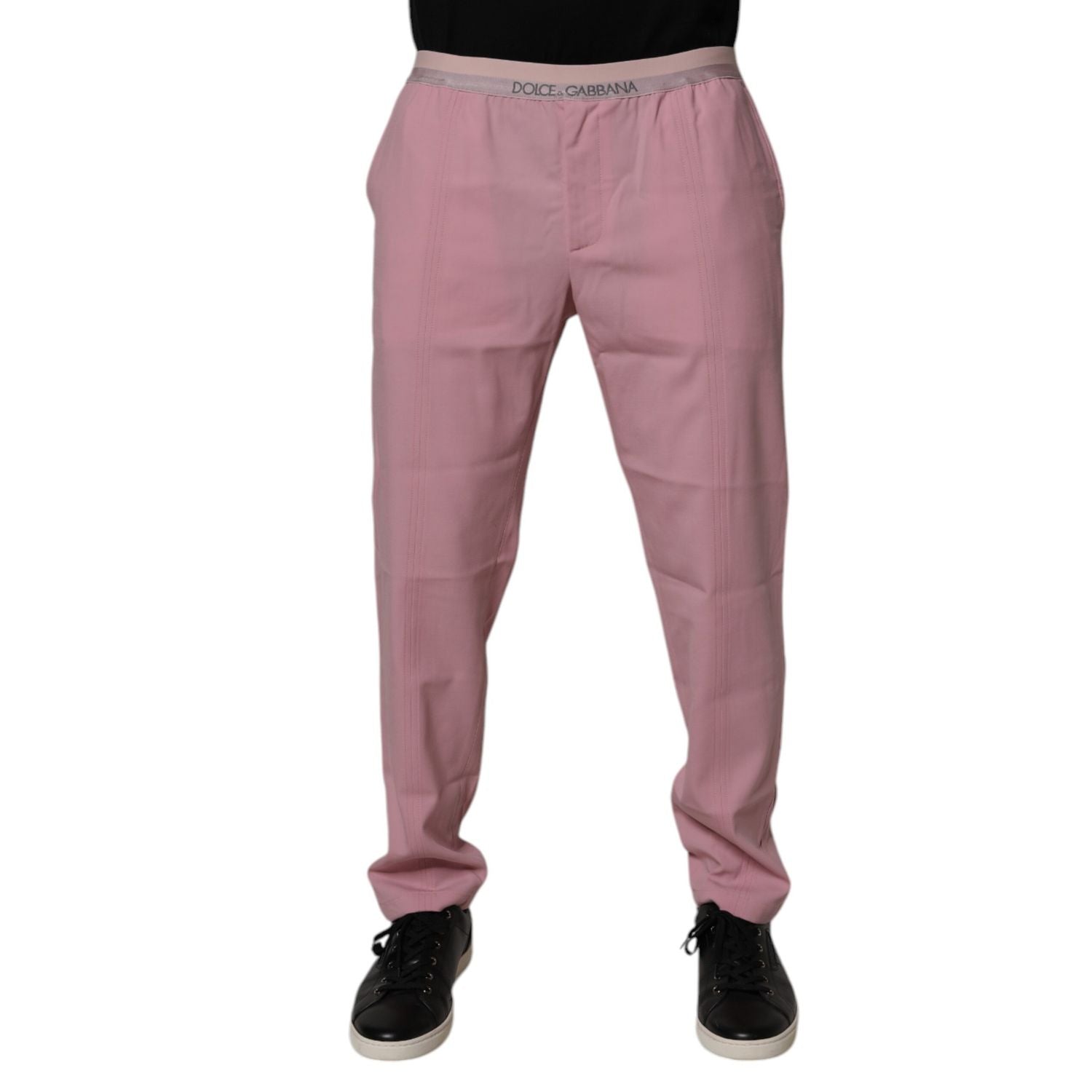 Dolce & Gabbana Pink Cotton Stretch Chino Pants