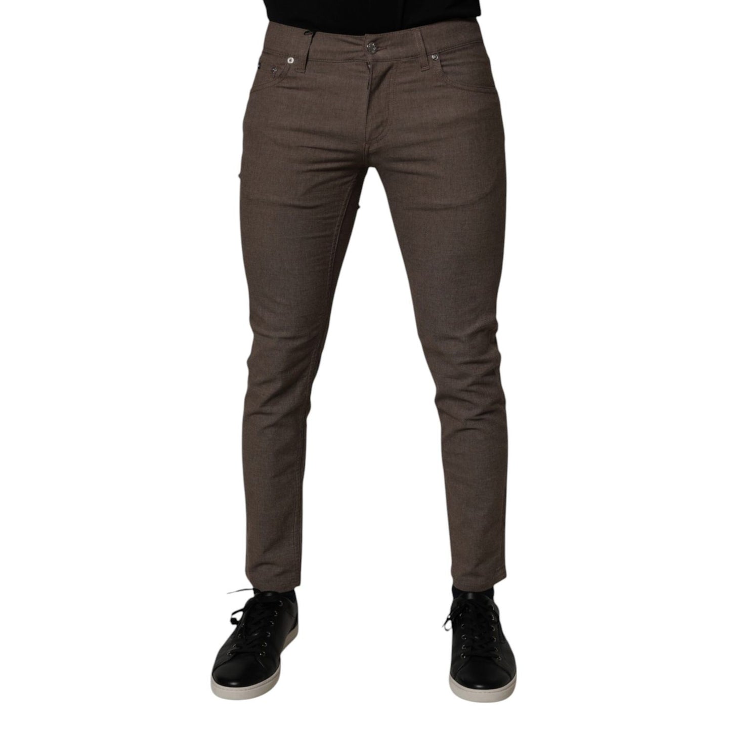 Dolce & Gabbana Brown Cotton Stretch Chino Pants