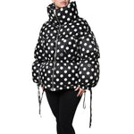 Dolce & Gabbana Black White Polka Dot Full Zip Puffer Jacket