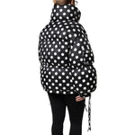 Dolce & Gabbana Black White Polka Dot Full Zip Puffer Jacket