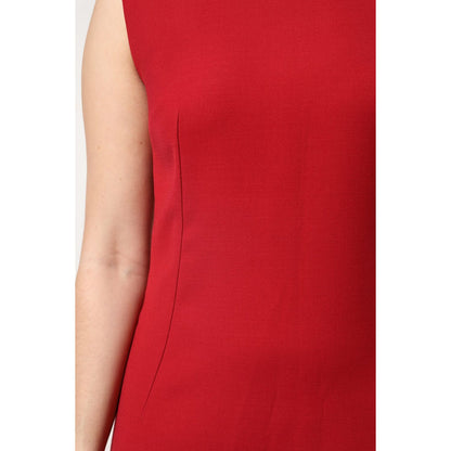 Dolce & Gabbana Red Wool Sleeveless Knee Length A-line Dress