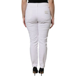 Dolce & Gabbana White Cotton Mid Waist Skinny Denim Jeans PAN75965-48