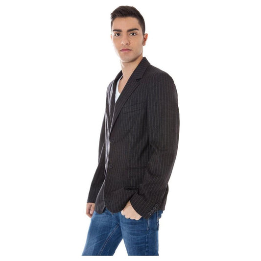 Calvin Klein Gray Wool Mens Jacket Calvin Klein Dark Slate Gray