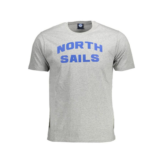 North Sails Gray Cotton Men T-Shirt North Sails Gray