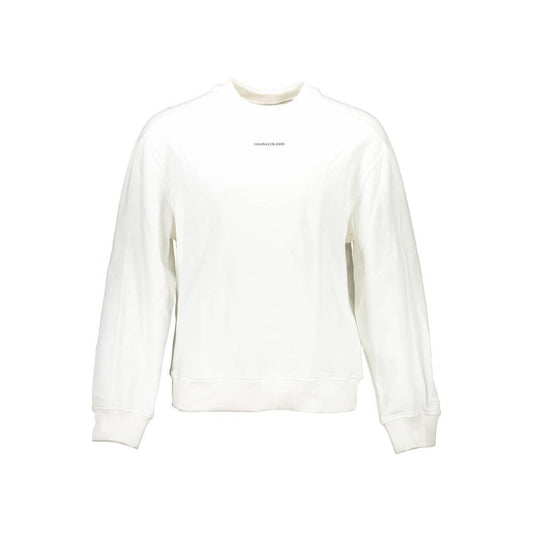 Calvin Klein White Cotton Men Sweater Calvin Klein White Smoke