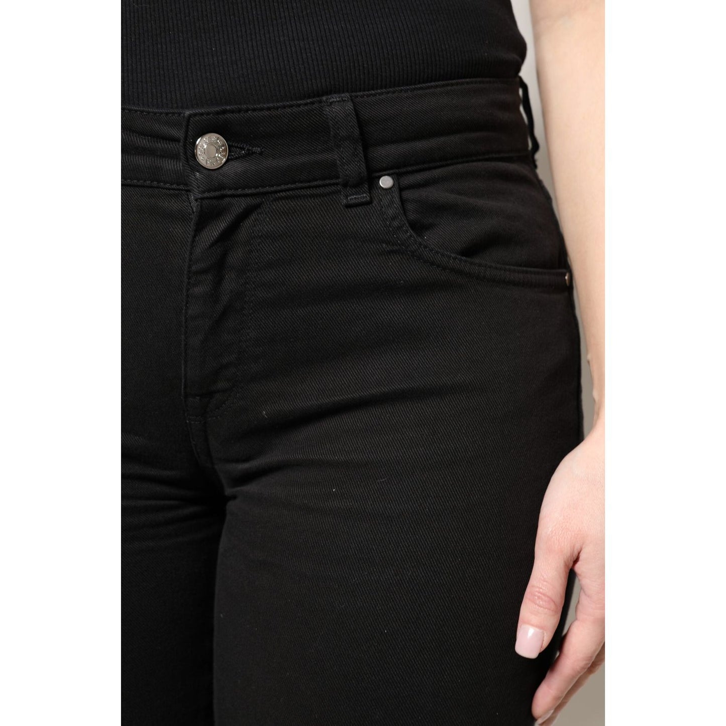 Dolce & Gabbana Black Cotton High Waist Skinny Denim Jeans PAN75984-42