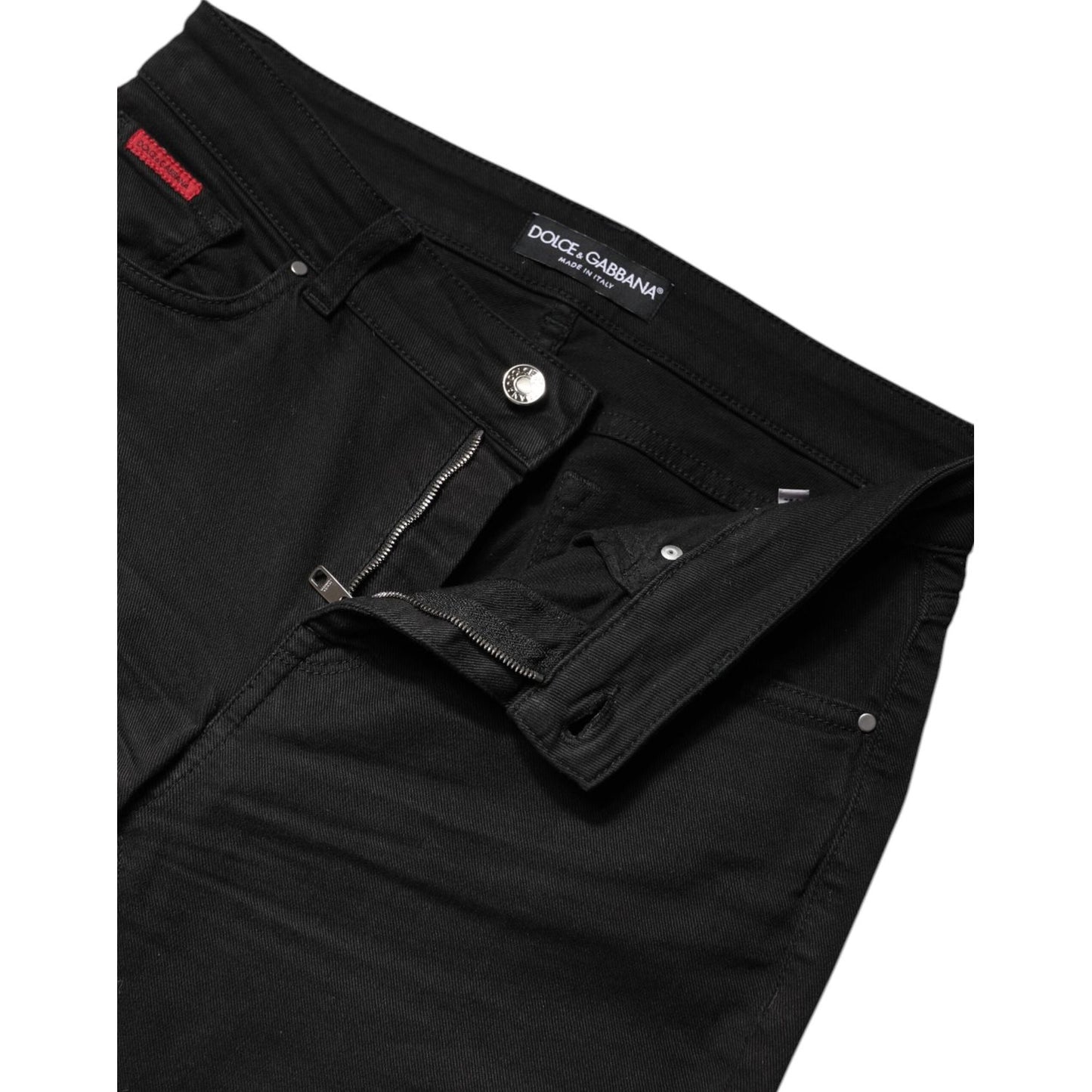 Dolce & Gabbana Black Cotton High Waist Skinny Denim Jeans PAN75984-42