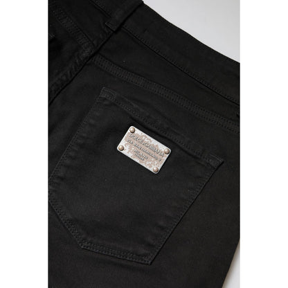 Dolce & Gabbana Black Cotton High Waist Skinny Denim Jeans