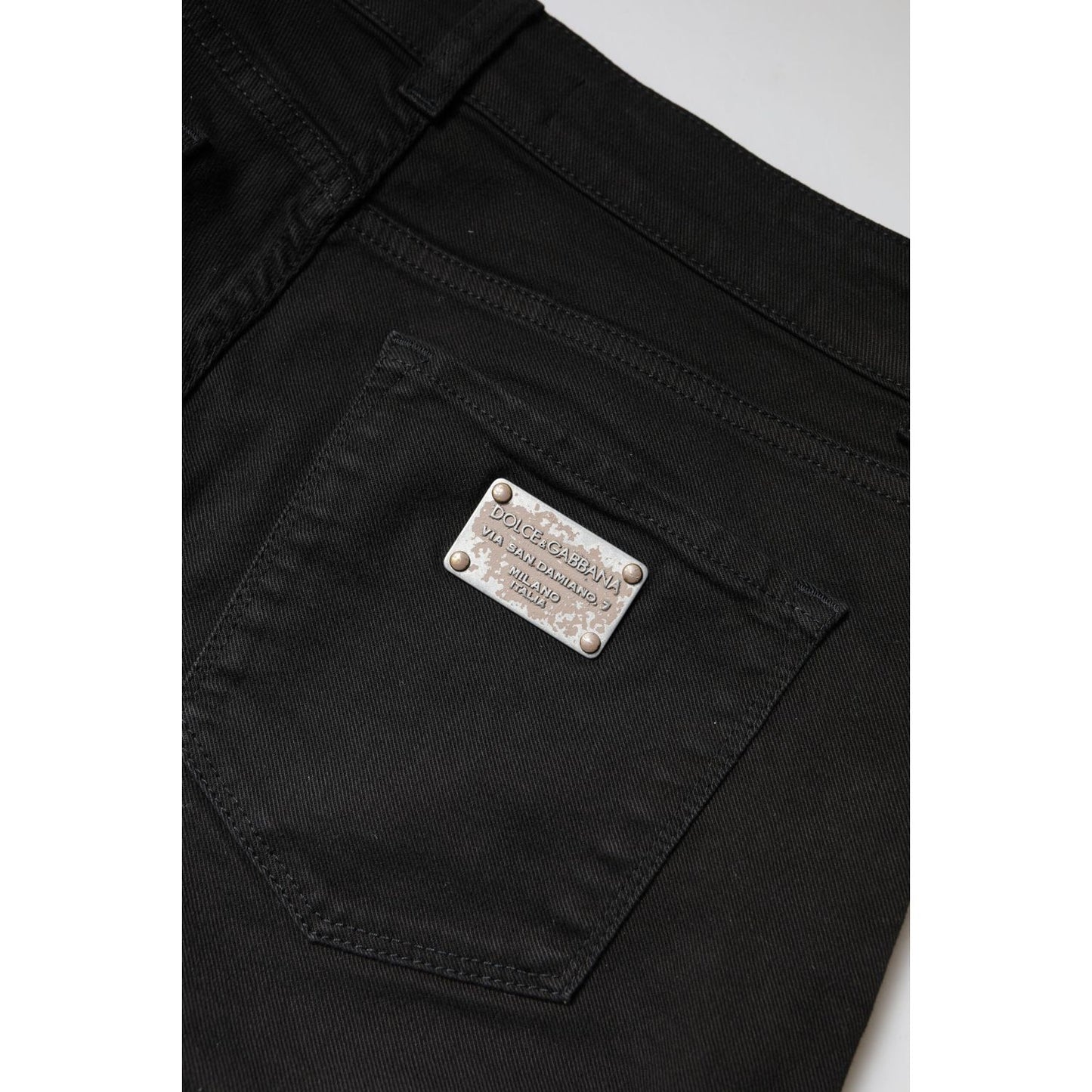 Dolce & Gabbana Black Cotton High Waist Skinny Denim Jeans PAN75984-42
