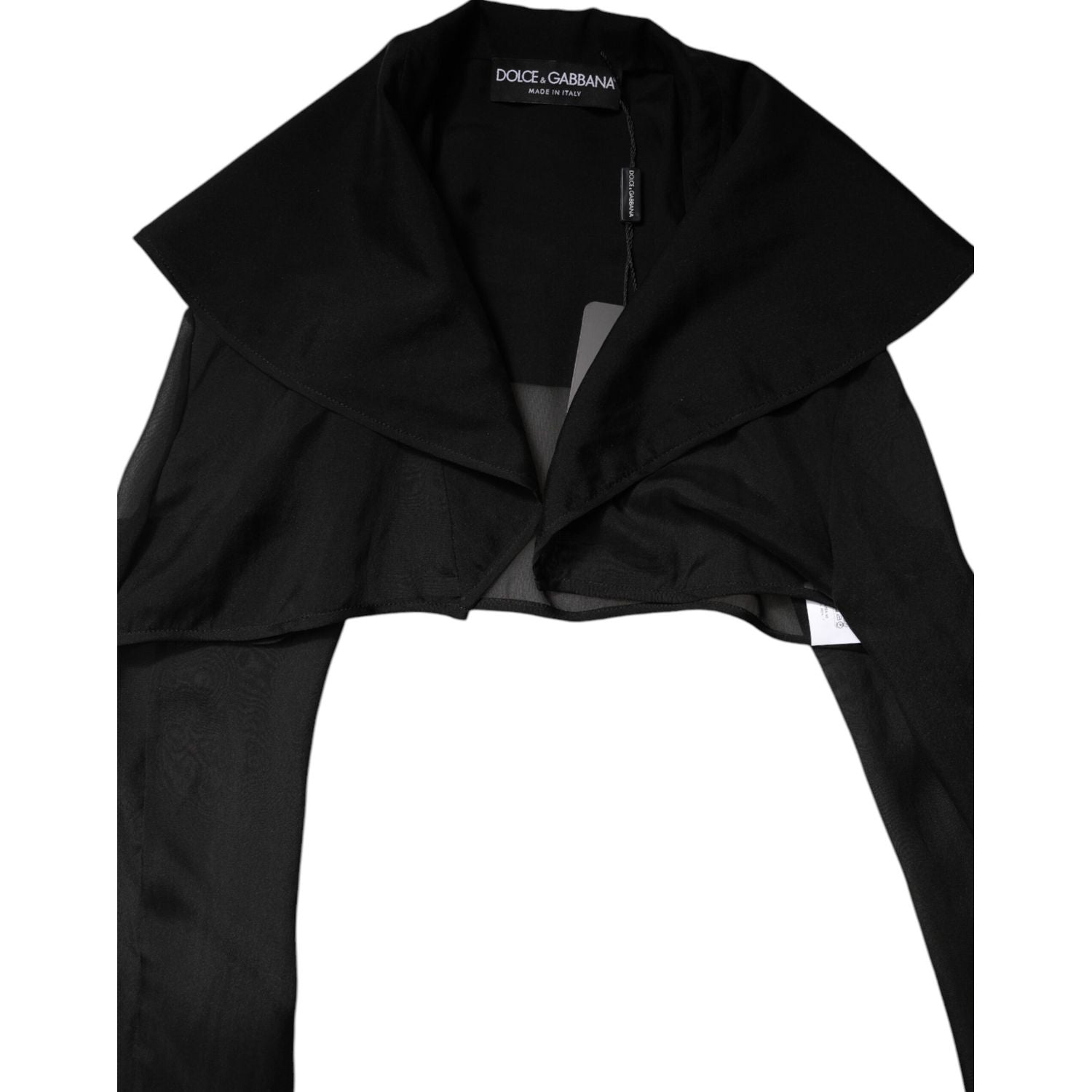 Dolce & Gabbana Black Silk Sheer Long Sleeves Blouse Top