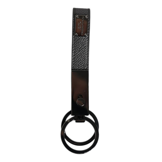 Dolce & Gabbana Brown Leather DG Plaque Double Keyring Holder Keychain SMY10449