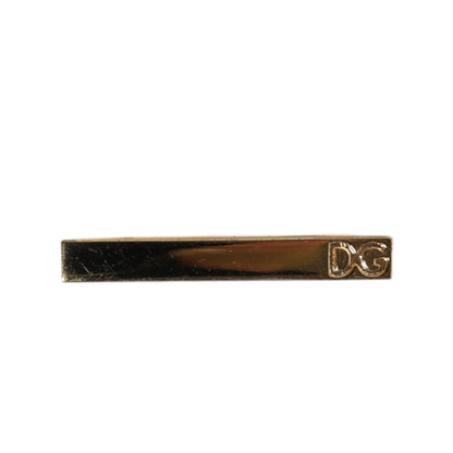 Dolce & Gabbana Gold Tone Brass Crystal Branded Accessory Tie Clip Bar