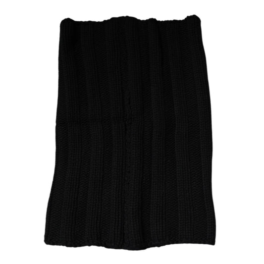 Dolce & Gabbana Black Cashmere Knitted Neck Warmer Foulard Scarf MS7359