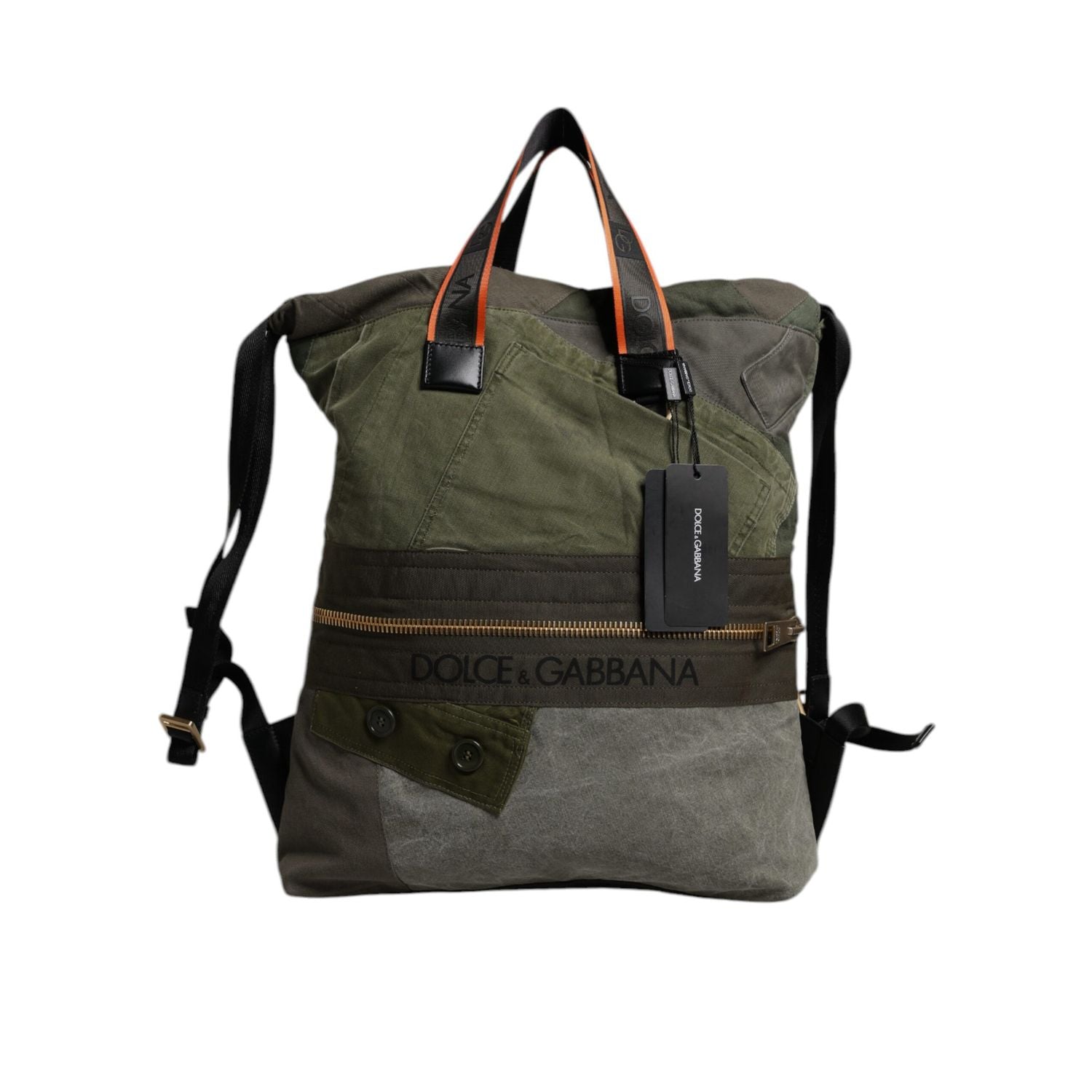 Front view with bag zipped and handles upright.