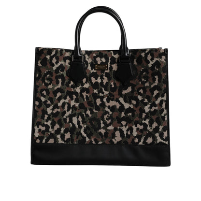 Dolce & Gabbana Multicolor Leopard Shopping Tote Shoulder Bag