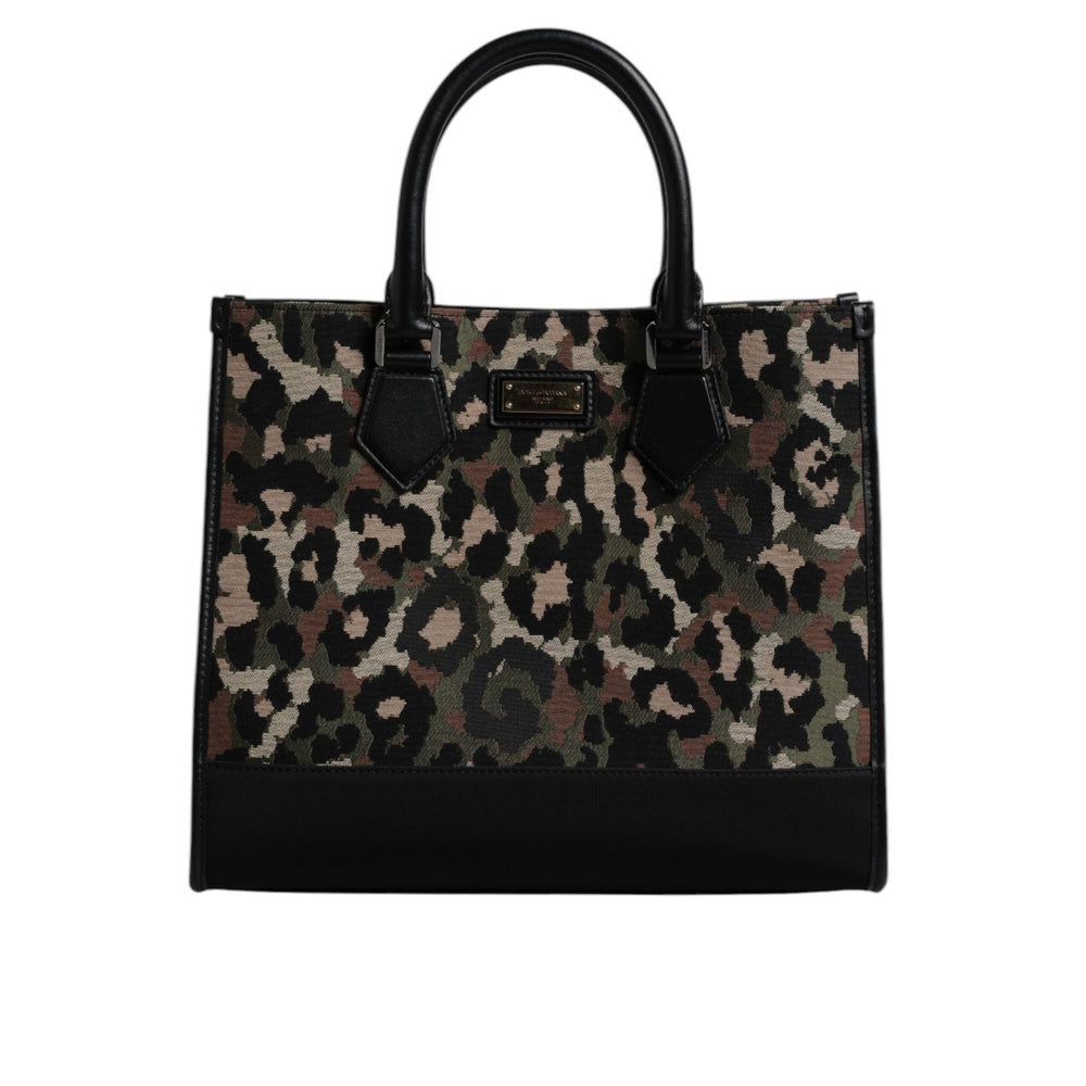Dolce & Gabbana Multicolor Leopard Shopping Tote Shoulder Bag