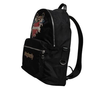 Dolce & Gabbana Black Nylon #DGFAMILY Embellished Backpack VULCANO Bag