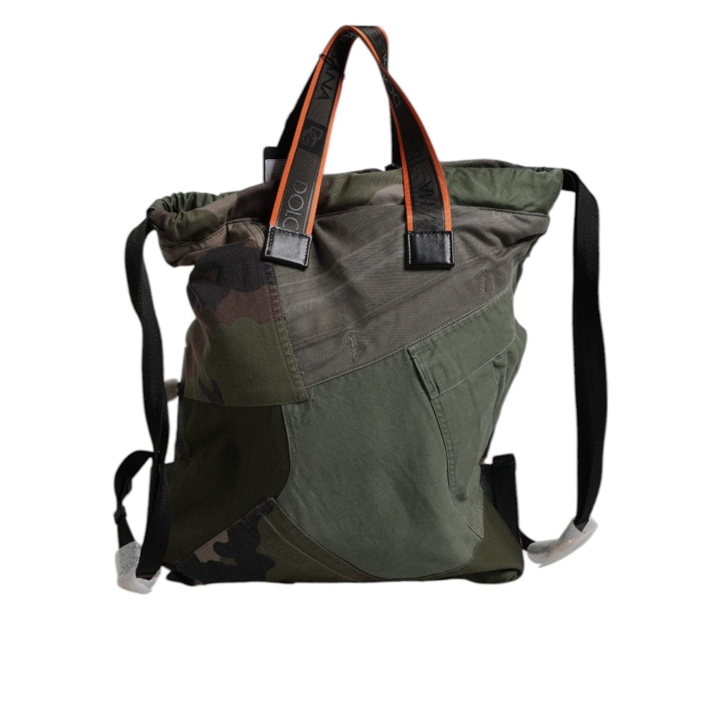 Dolce & Gabbana Military Green Patchwork Rucksack Backpack Bag